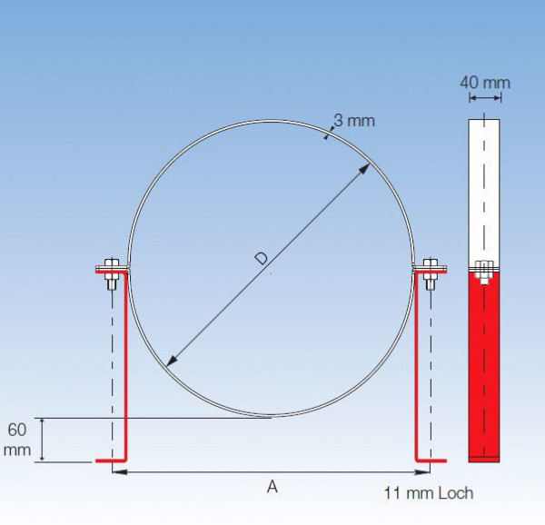 4660287 Beine für Rohrhalterung 550 mm Ø