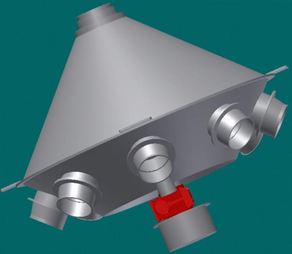 050R1587 Drehrohrverteiler 45°, 120 mm Ø, 4 Ausläufe
