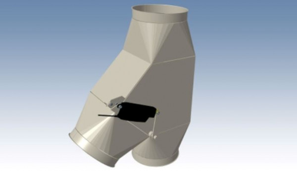 1717964 Abzweigverteiler 45°, 400 mm Ø, 1.490 mm lg, Stärke 3,0 mm