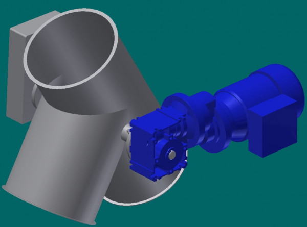 050R7700 Rohrklappkasten 60°, 224 mm Ø, 430 mm lg