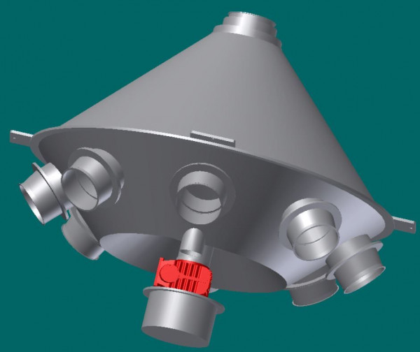050R1956 Drehrohrverteiler 45°, 150 mm Ø, 6 Ausläufe