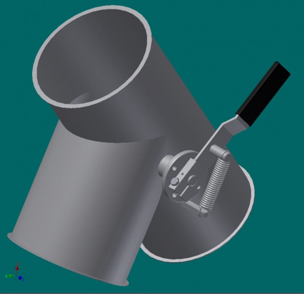 050R4619 Rohrklappkasten 60°, 315 mm Ø, 510 mm lg