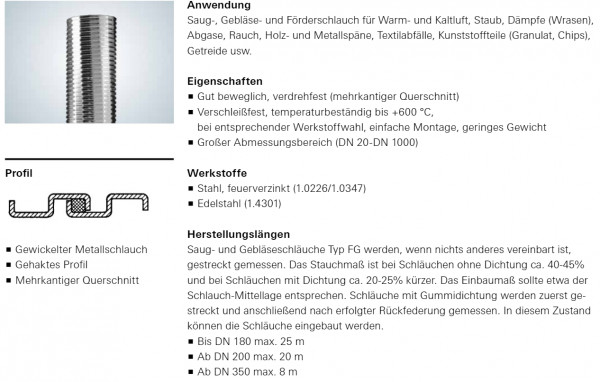 150M0233 Metallschlauch Typ FG-E-B Ø 45 mm