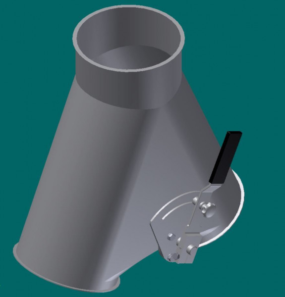 050R2726 Deckenklappkasten 45°, 175 mm Ø, 448 mm lg