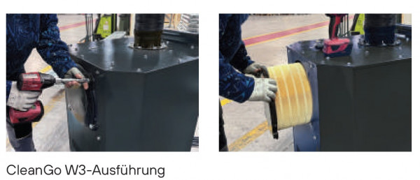 2020000185 Mobiles Absauggerät CleanGo mit Dynaflex-Absaugarm und W3-Prüfung