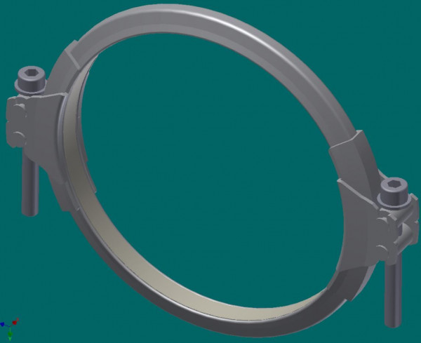 050R1826 ÖSI 2 Spannring 120 mm Ø, mit Dichtmasse