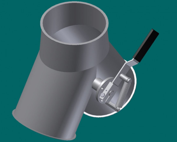 050R3018 Deckenklappkasten 60°, 200 mm Ø, 393 mm lg