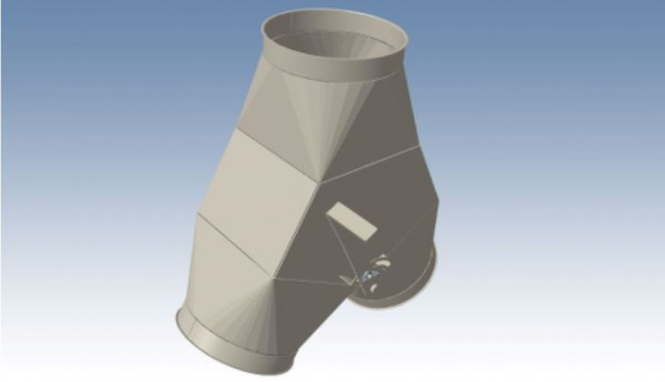 1704036 Abzweigverteiler 60°, 160 mm Ø, 320 mm lg, Stärke 2,0 mm