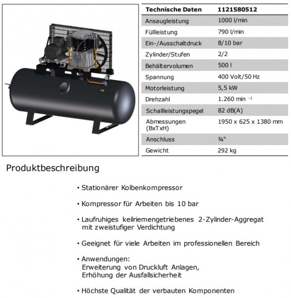 1121580512 Kompressor UNM STL 1000-10-500