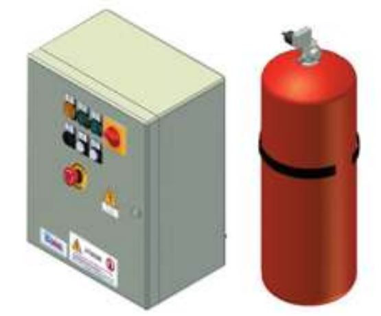 39207014 Brandschutz + Kontrollkasten (automatisch auslösender Feuerlöscher)