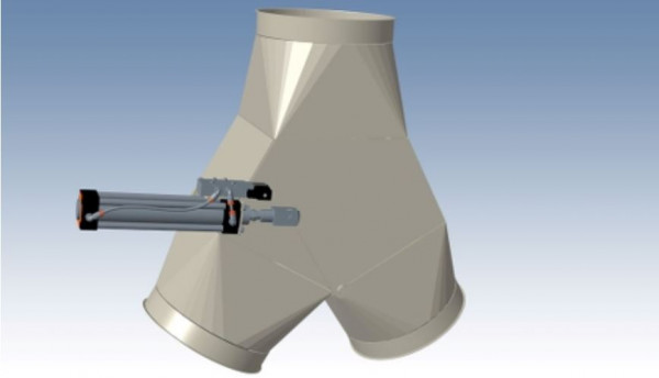 1745036 Abzweigverteiler 60°, 180 mm Ø, 340 mm lg, Stärke 2,0 mm