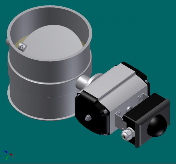 050R7999 Absperrklappe 250 mm Ø, 250 mm lg