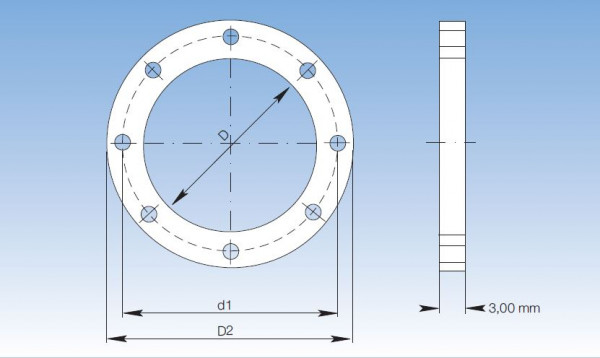 820150650 SI 1/2/3 Gummiflansch 650 mm Ø, NITRIL