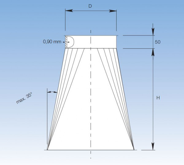 P18091250 Übergangsstück 1250 x 1250 mm Ø