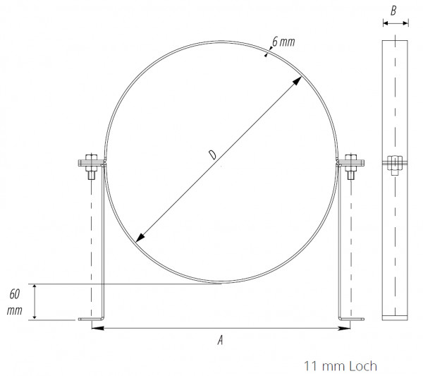46594901 Rohrhalterung 800 mm Ø, Stärke 5,0 mm