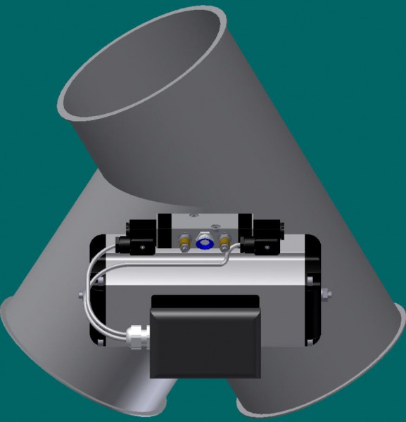 050R9168 Rohrklappkasten 60°, 400 mm Ø, 690 mm lg