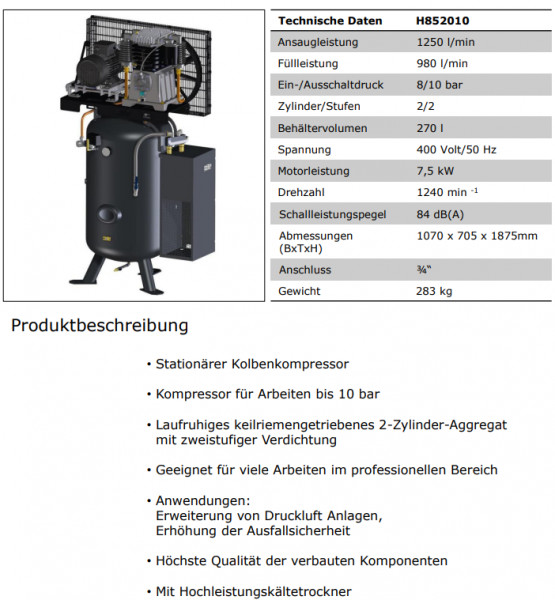 1121570206 Kompressor UNM STS 1250-10-270 XDK