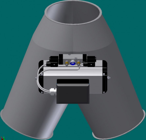 050R8359 Deckenklappkasten 45°, 300 mm Ø, 748 mm lg
