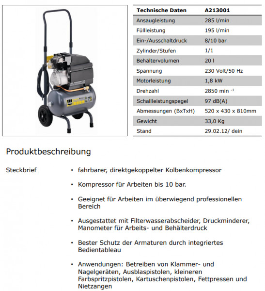 1121090452 Kompressor CPM 310-10-20 WX Komfort