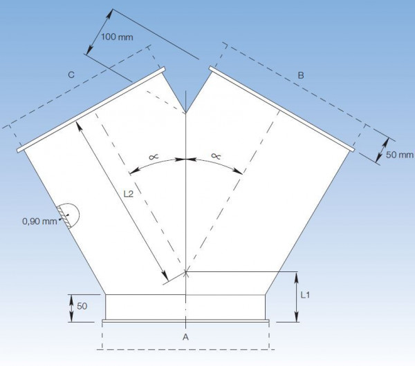 13800641 Hosenrohr 30°, 100 mm Ø