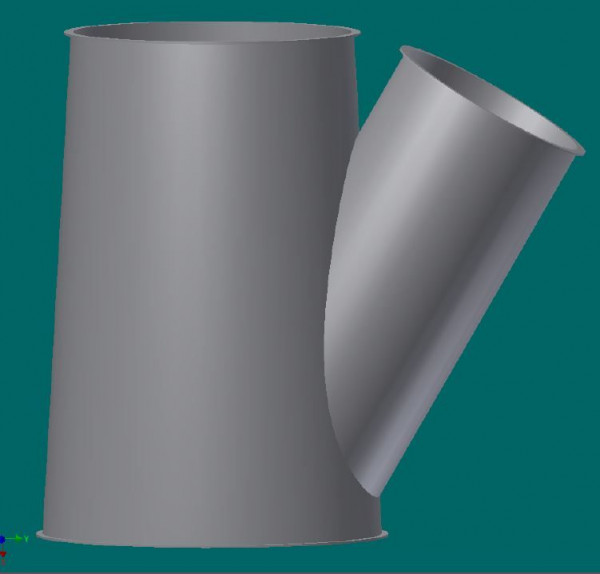 050R1316 Konisches Gabelstück 30°, 100/80/80 mm Ø, 250 mm lg.,