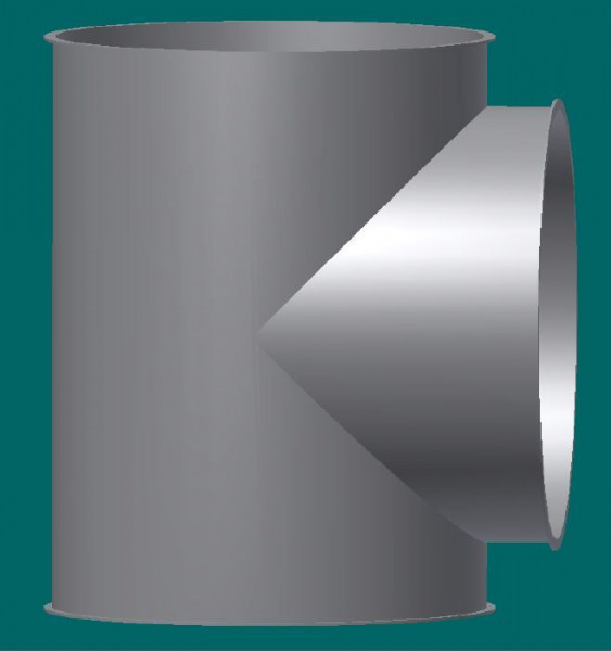 050R1043 T-Stück 80 mm Ø, 150 mm lg., Stärke 1,5 mm