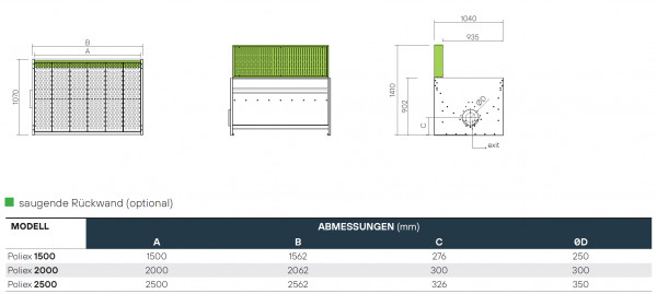 2050000594 Wego Absaugtisch Typ WAT-Poliex 2000