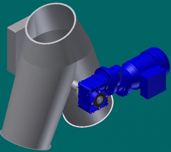 050R9218 Rohrklappkasten 45°, 400 mm Ø , 950 mm lg