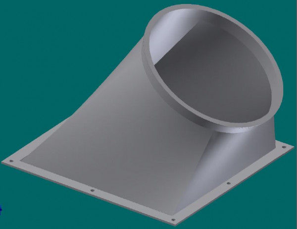 050R2424 Übergangsstück 175 mm Ø auf 200 x 200 mm