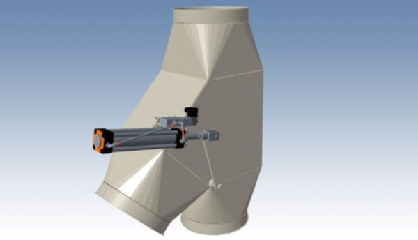 1748064 Abzweigverteiler 45°, 450 mm Ø, 1.135 mm lg, Stärke 3,0 mm