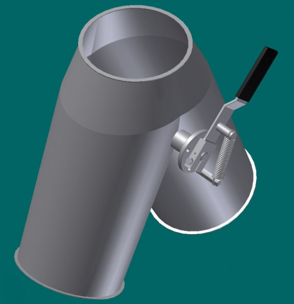 050R2324 Deckenklappkasten 45° , 150 mm Ø, 397 mm lg