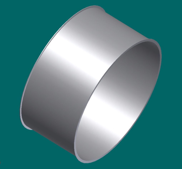 050R1299 Rohr 100 mm Ø, 200 mm lg, Stärke 1,0 mm
