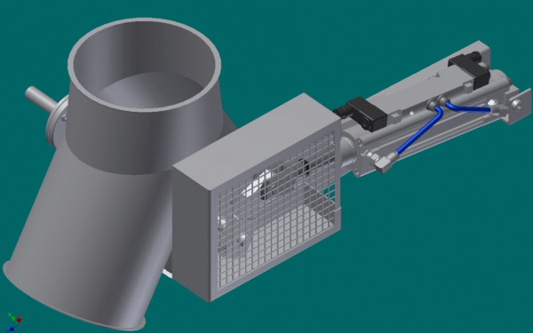 050R7643 Deckenklappkasten 60°, 200 mm Ø, 393 mm lg