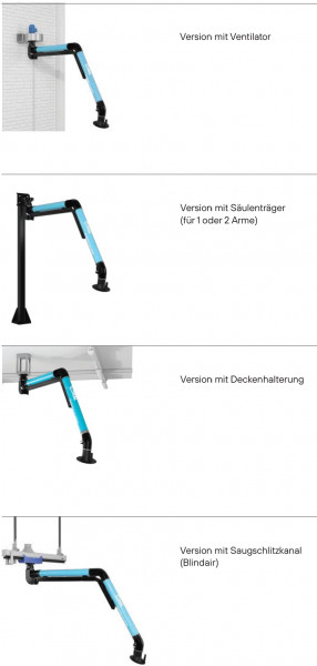 2090000287 Absaugarm 160 mm Ø Typ Evolution No Smoke - Wandausführung