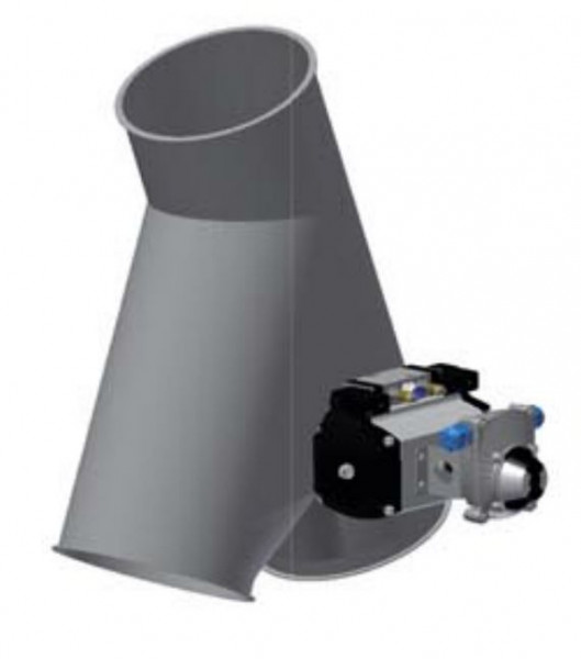 050R7681 Rohrklappkasten 45°, 200 mm Ø, 540 mm lg