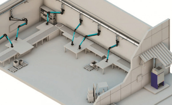2090000023 Absaugarm 180 mm Ø Typ Evolution No Smoke - Wandausführung
