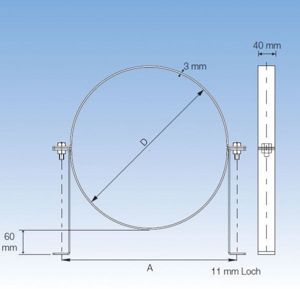 4688280 Rohrhalterung 600 mm Ø, Stärke 3,0 mm