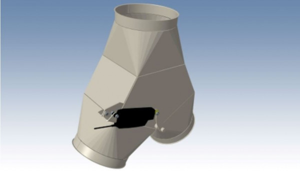 1716036 Abzweigverteiler 60°, 200 mm Ø, 340 mm lg, Stärke 2,0 mm