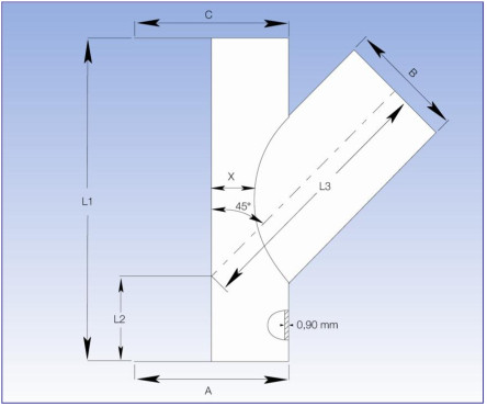 1297161 Sattelstutz 45°, 160 mm Ø