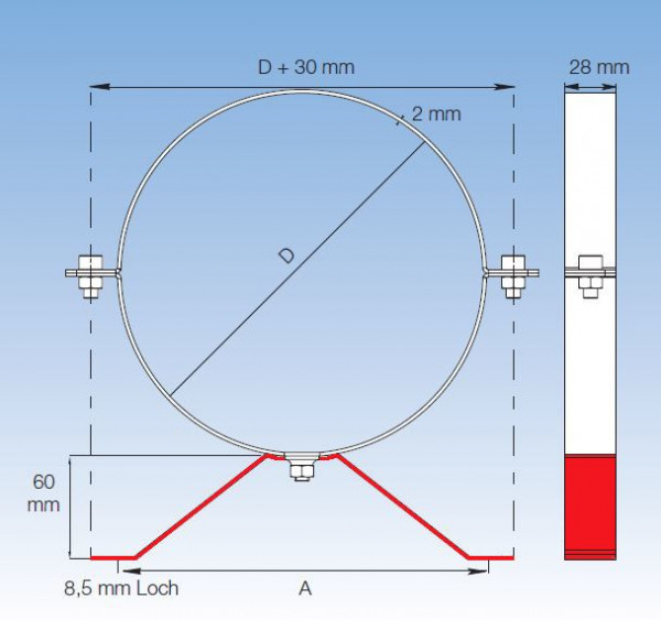4660282 Beine für Rohrhalterung 180 - 315 mm Ø