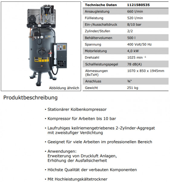 1121580535 Kompressor UNM STS 660-10-500 XDK