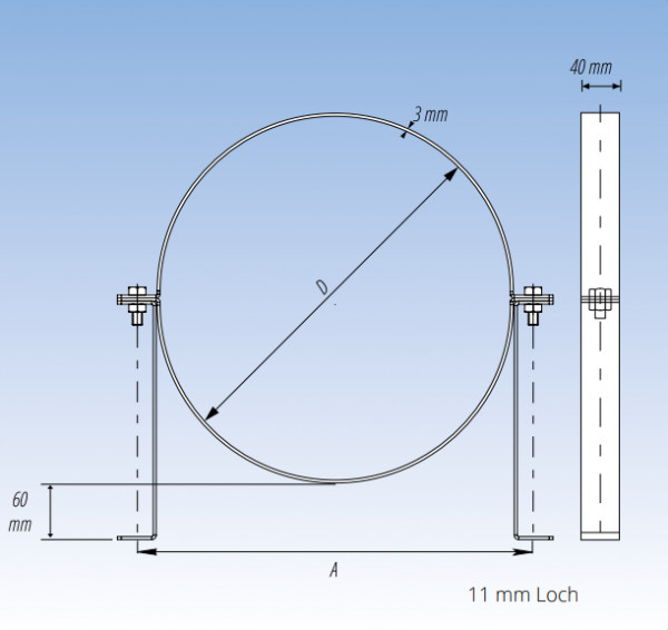 4689280 Rohrhalterung 630 mm Ø, Stärke 3,0 mm