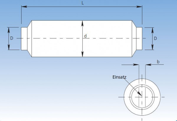 3740432 Rohgas Rohrschalldämpfer 315 mm Ø, 2.000 mm lg