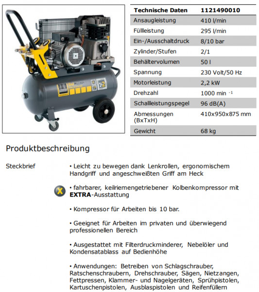 1121490010 Kompressor UNM 410-10-50 WX Komfort
