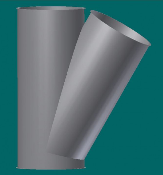 050R4697 Gabelstück 30°, 350 mm Ø, 820 mm lg., Stärke 1,5 mm
