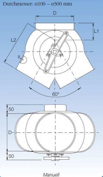 1703037 Hosenverteiler 60°, 150 mm Ø, Stärke 2,0 mm